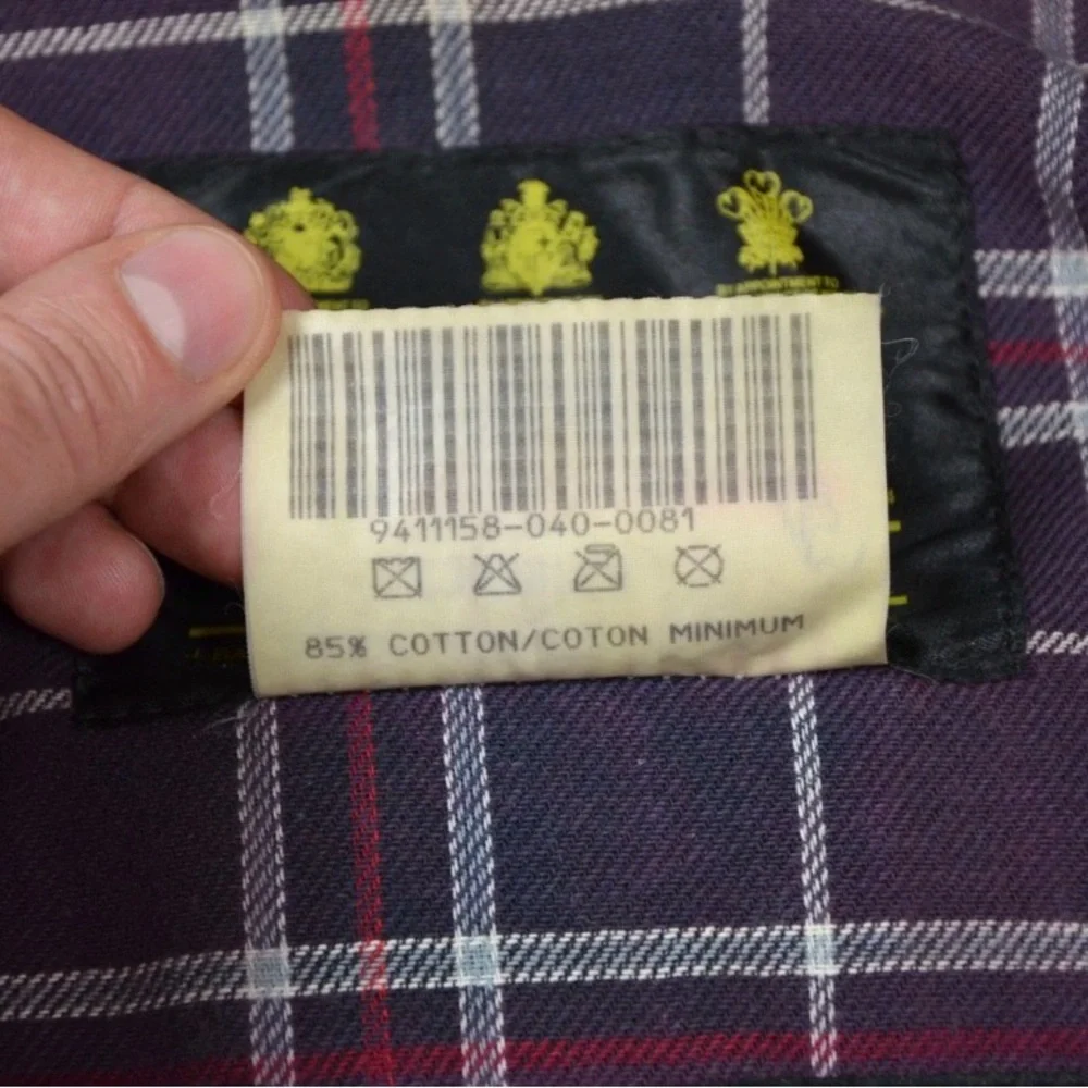 VTG Barbour Border Wax Jacket With Hood 1994 A205 Navy Blue Made In England C38 - Picture 16 of 16